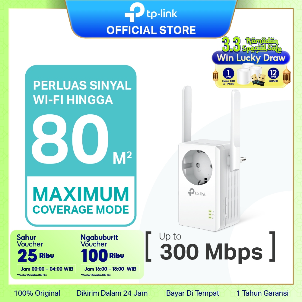 TP-Link TL-WA860RE N300 WiFi Extender Penguat Sinya Repeater 300Mbps IPTV Wireless Mesh Access Point