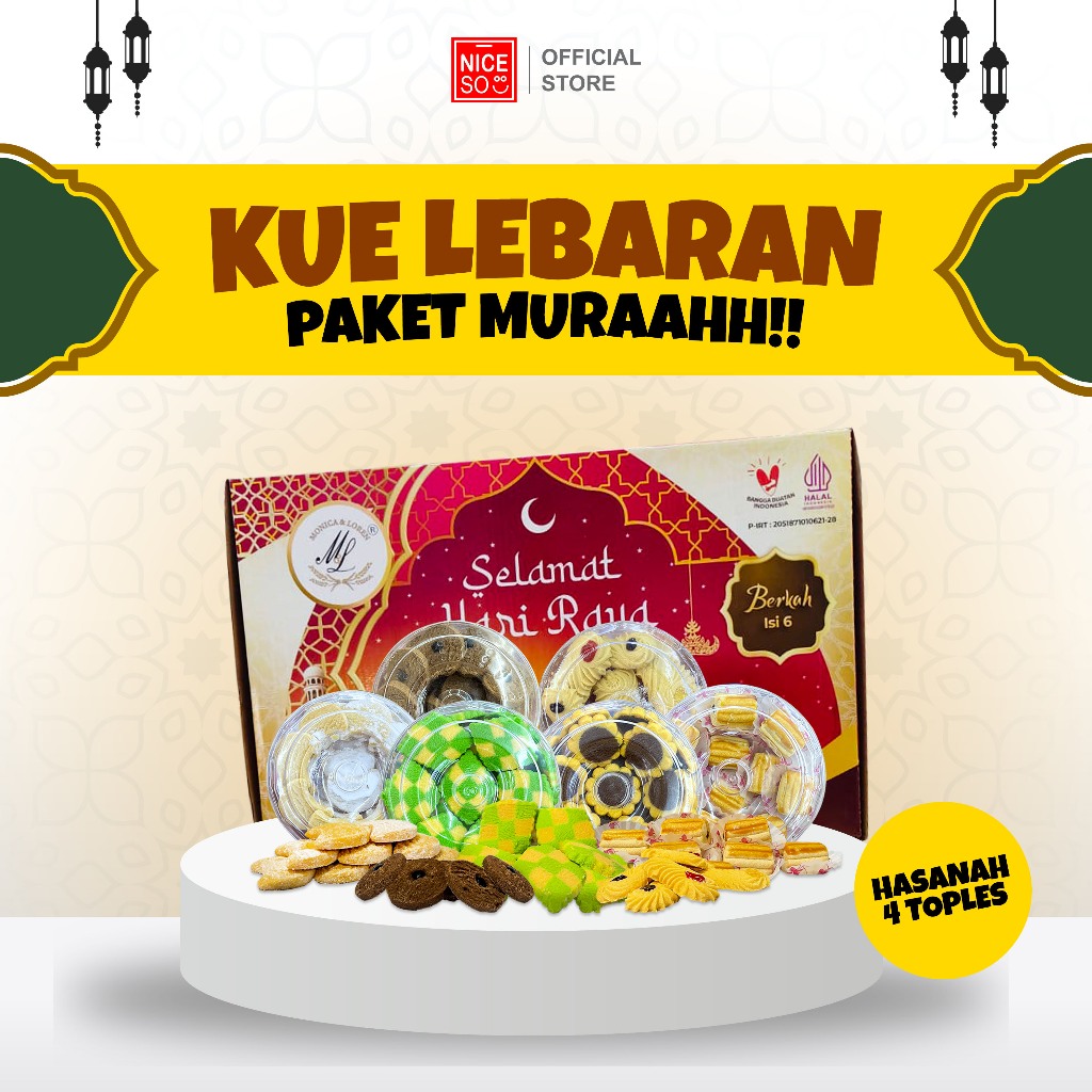 

Paket Kue Lebaran Premium BERKAH 6 Toples – Kue Kering Nastar Putri Salju Hampers Idul Fitri