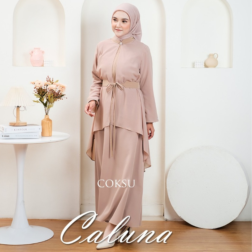 Gamis Lebaran Terbaru Busui Frendly Gamis Dress Remaja Kondangan Mix Sifon Mewah Caluna By ZLY ZELIA