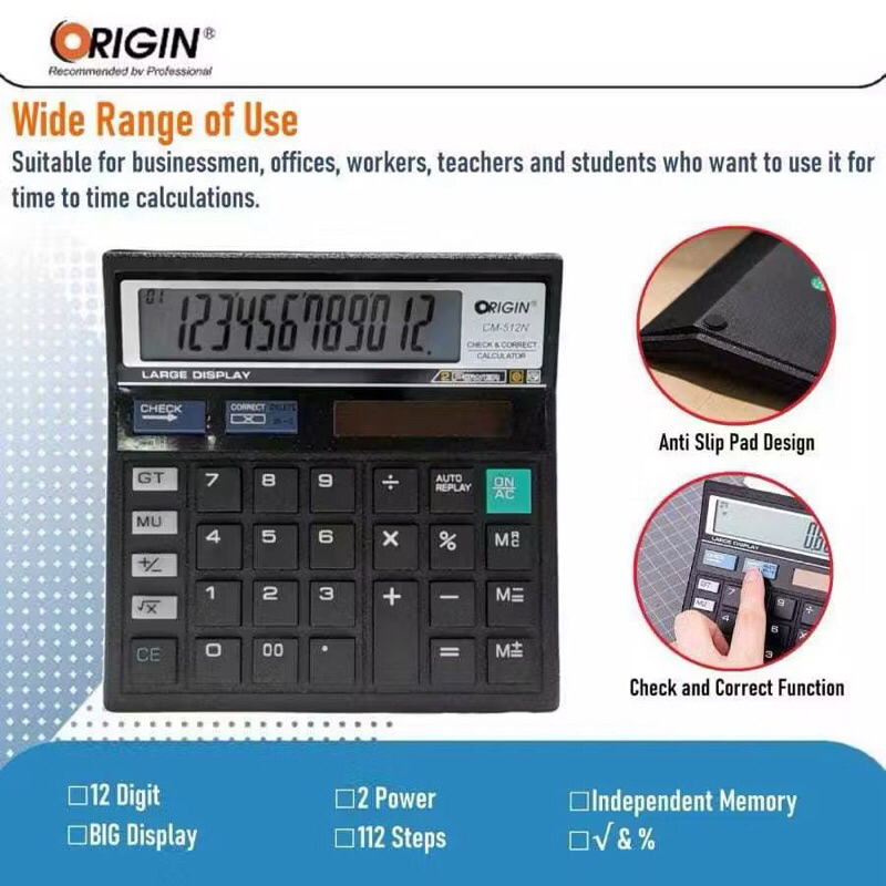 

Origin Calculator CM 512N