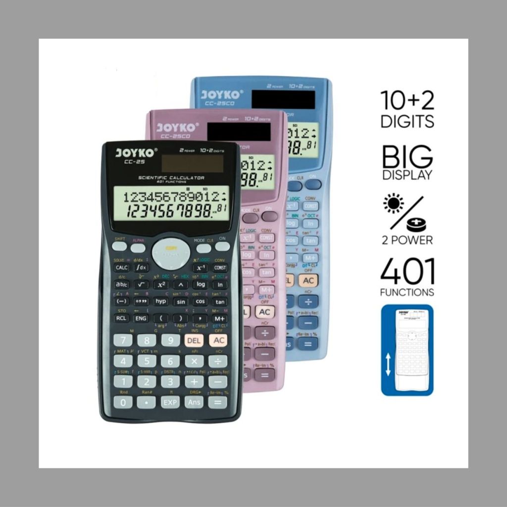 

Calculator / Kalkulator Joyko CC-25 / Scientific - 401 Functions / Kalkulator Joyko CC-25co