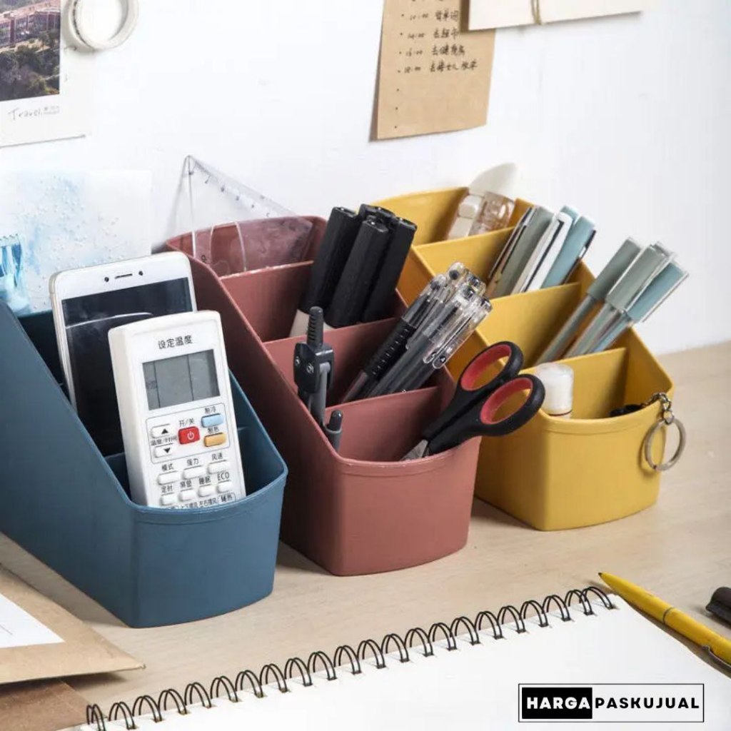 Awet Rak Meja Atk Mini 4 Sekat Rak Serbaguna Rak Atk Pulpen Pensil Rak Kosmetik Lipstik Meja Kantor