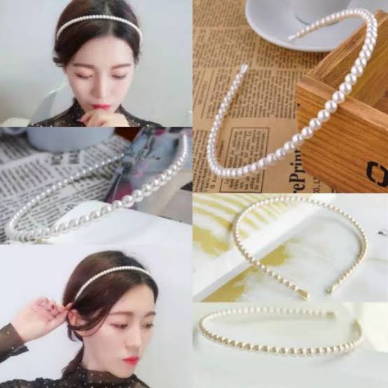 Bando mutiara minimalis payet 4mm