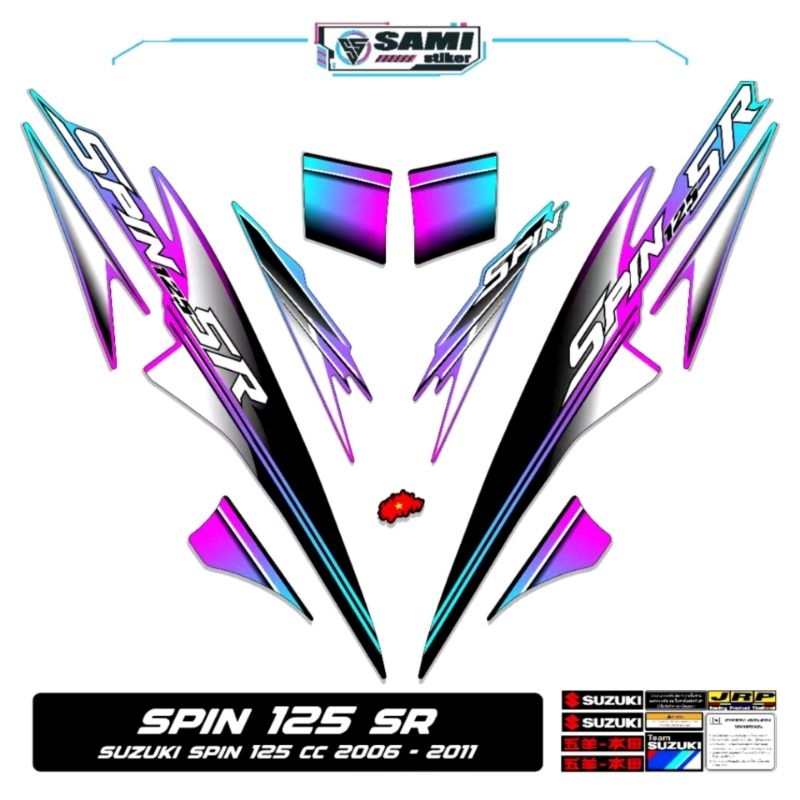 STRIPING SUZUKI SPIN 125 SR MOTIF 6 2006-2011 STICKER DECAL SPIN 125 SR STIKER SPIN 125 SR