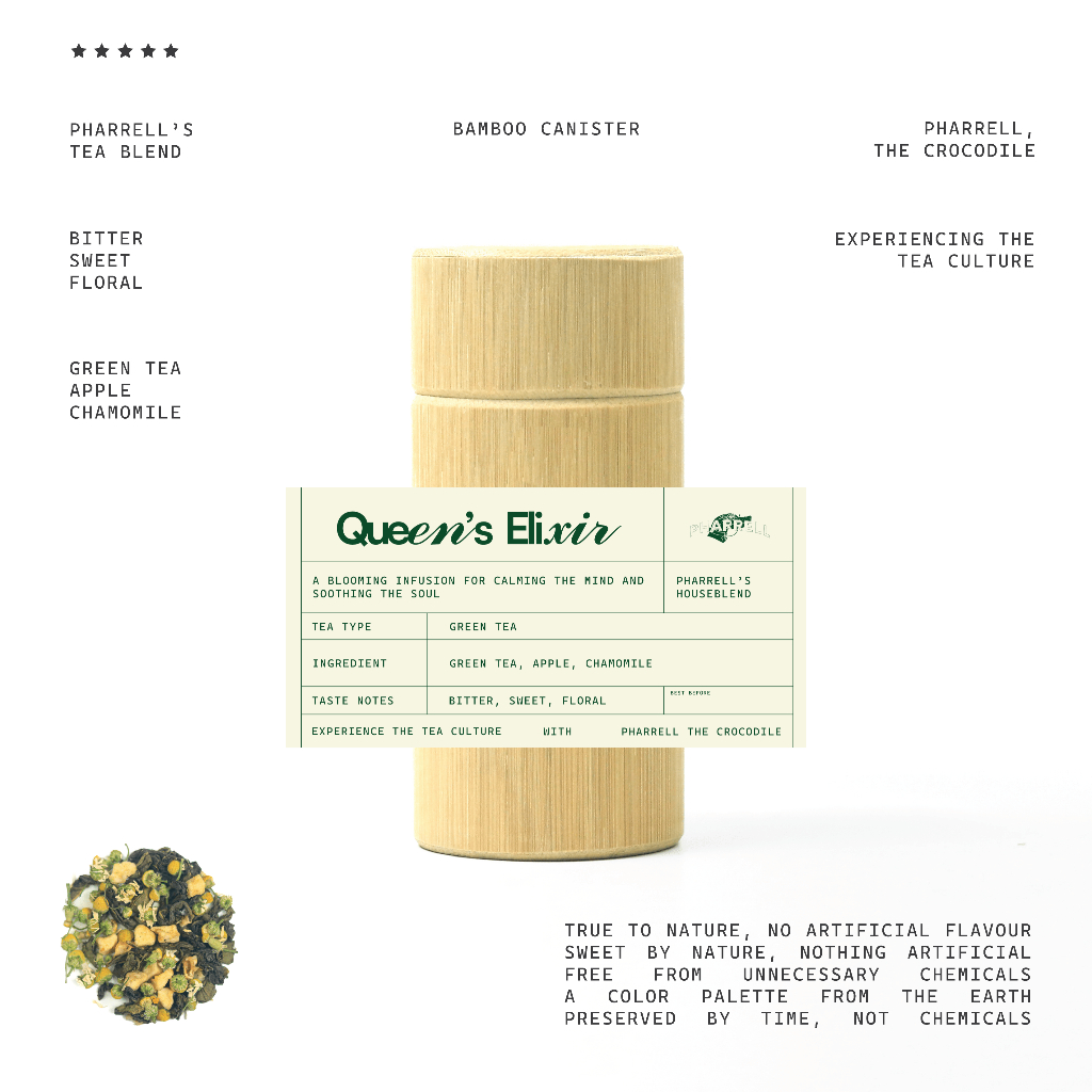 

Pharrell the Crocodile - Queen's Elixir | Teh Hijau - Teh Bunga Chamomile | - Artisan Tea - Premium Tea