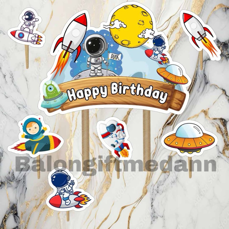 TOPPER CAKE CUSTOM NAMA ASTRONOT