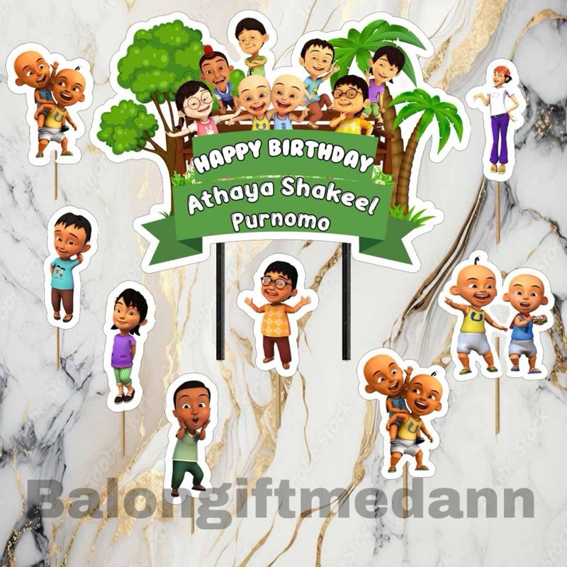 TOPPER CAKE KUE CUSTOM UPIN IPIN