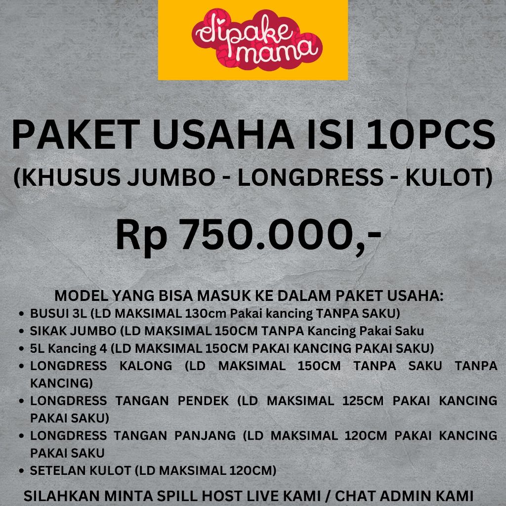 [PAKET USAHA JUMBO] PAKET USAHA ISI 10PCS DASTER DIPAKEMAMA