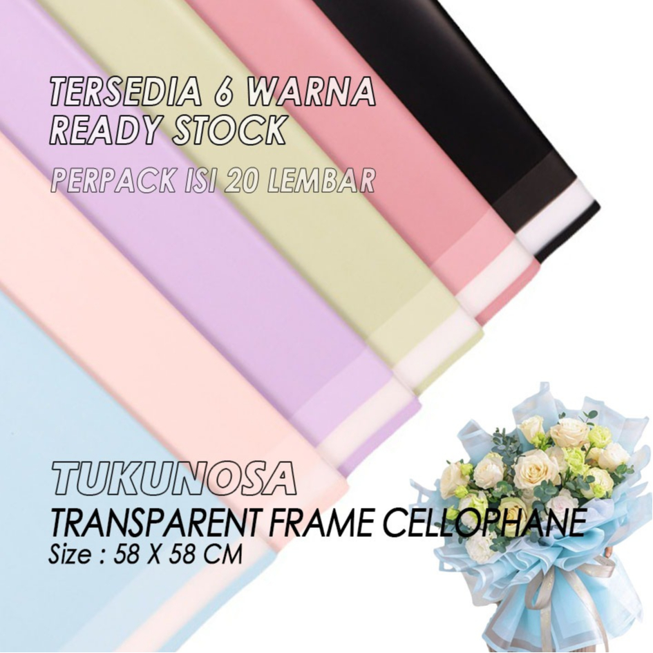 

D3v!! [PERPACK] TRANSPARENT FRAME CELLOPHANE Flower Wrapping Paper Kertas Bunga Buket Bouquet