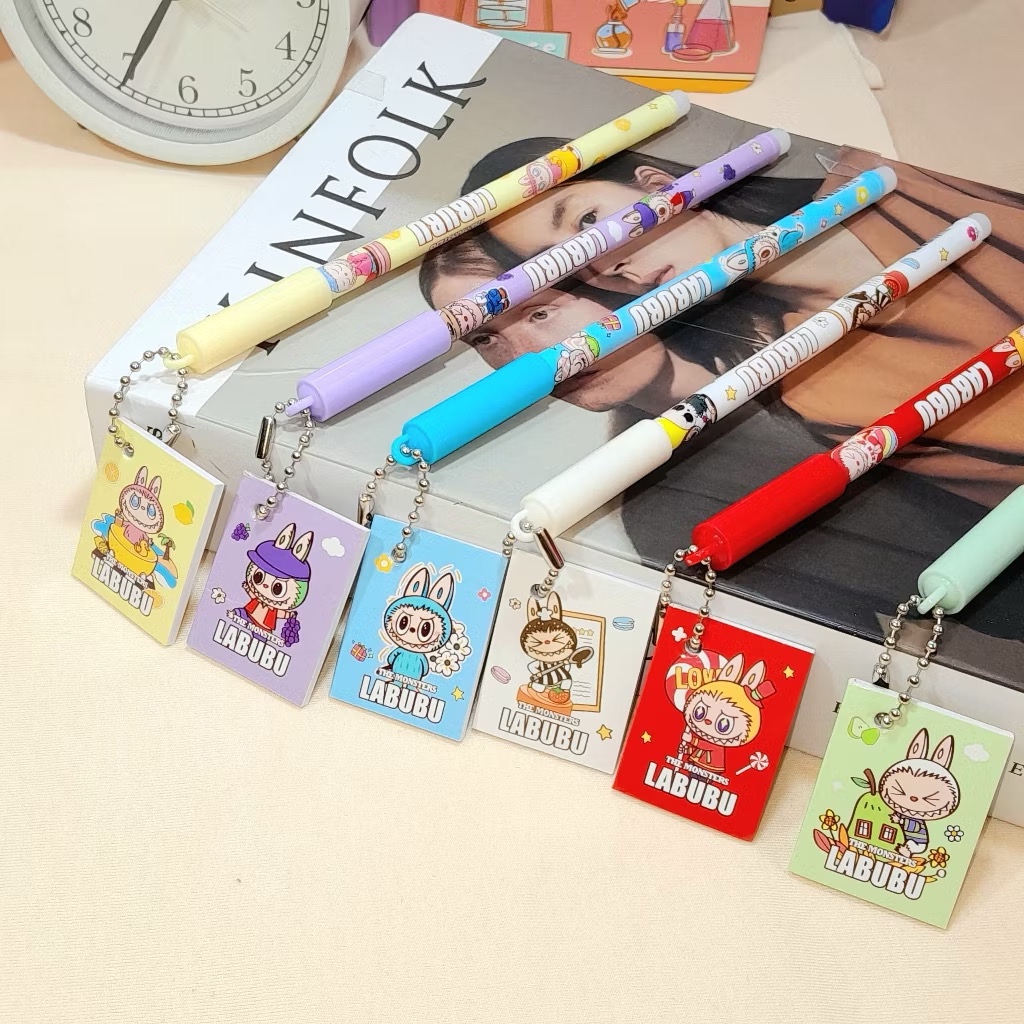 

Pen Gantungan Buku Labubu Pulpen Anak Gel Karakter Imut Motif Lucu