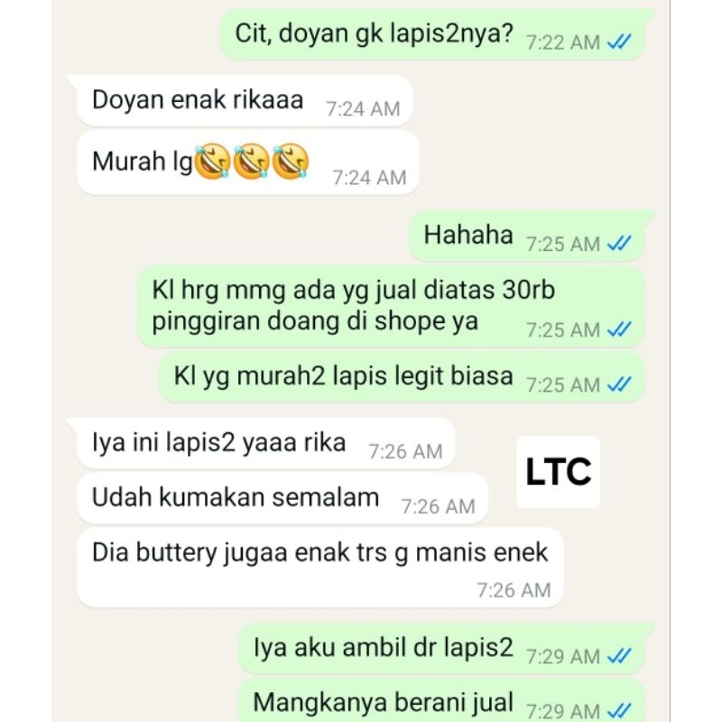 

RB22 Pinggiran Lapis Legit Lapis-Lapis PREMIUM Butter Wisman Kemasan Vacuum Seal