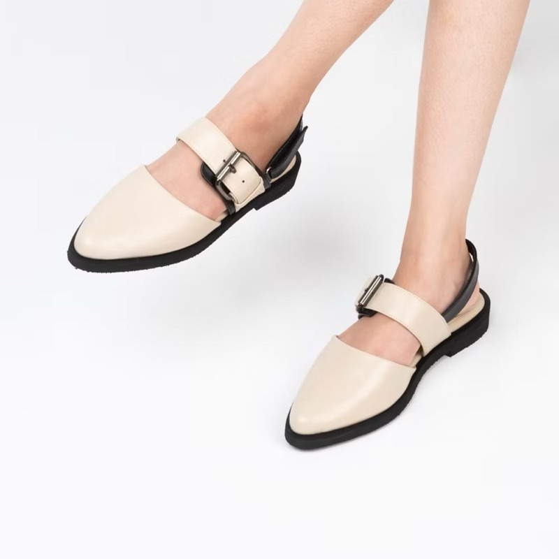CEKHAS - Poppy Cream Mules sepatu flat wanita