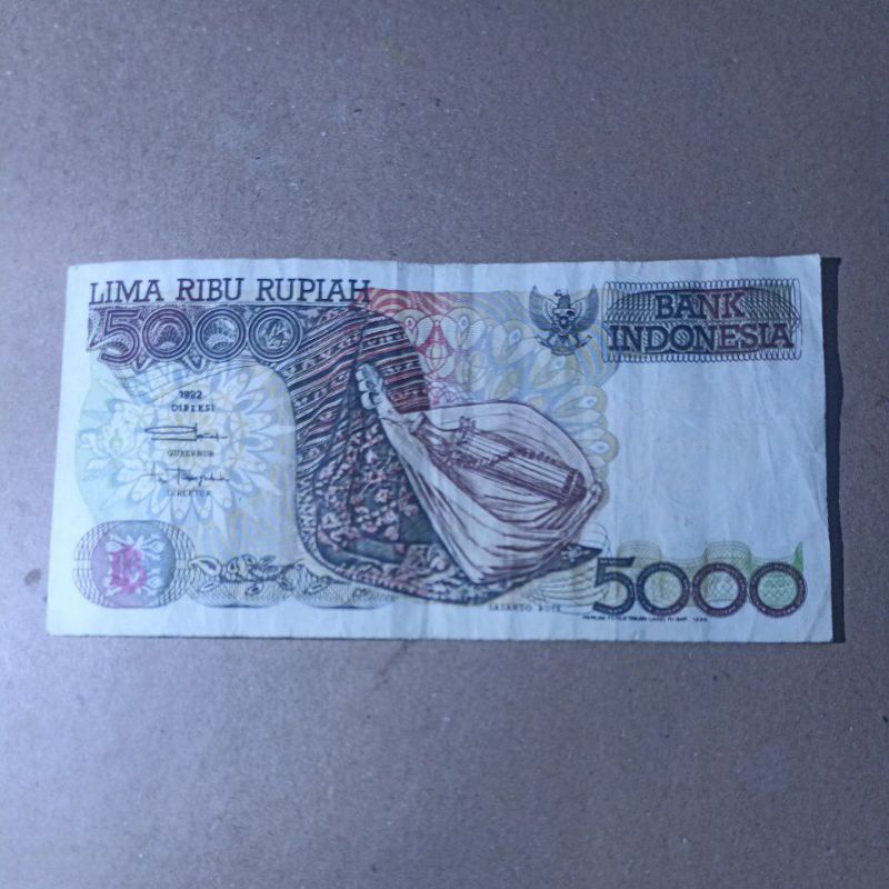 Uang Kuno Indonesia ( 5.000 Sasando 1992 )