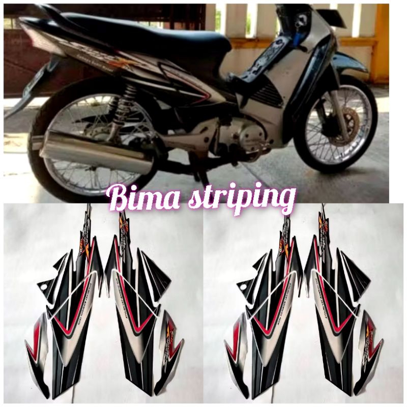Stiker striping list body motor honda supra x 125 d 2006 full set