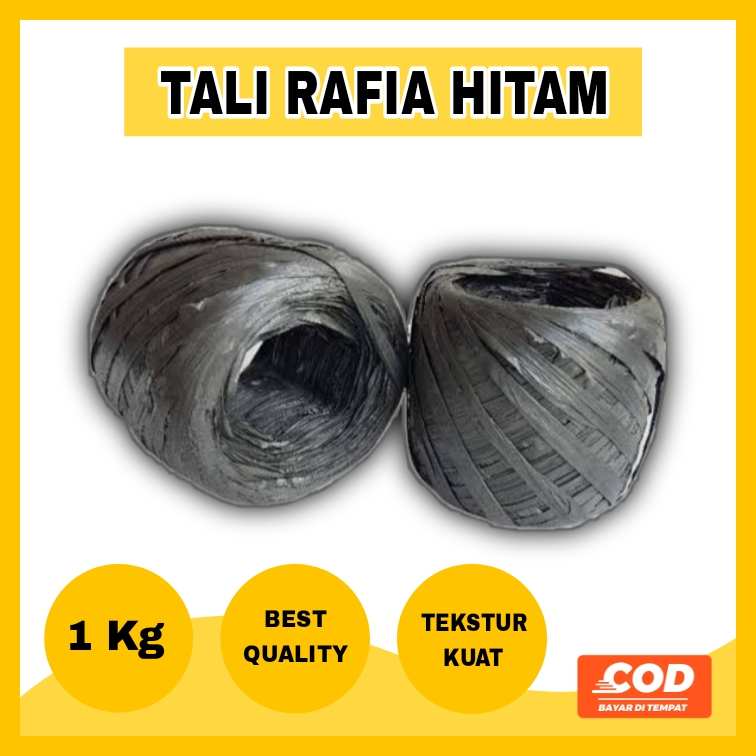 

Tali Rafia Gulungan Hitam Berat 1 Kg Bahan Plastik Kuat Tahan Getas Harga Murah