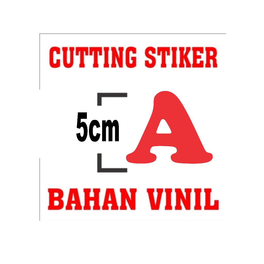 

stiker cutting huruf satu warna - tinggi 5cm CUSTOM