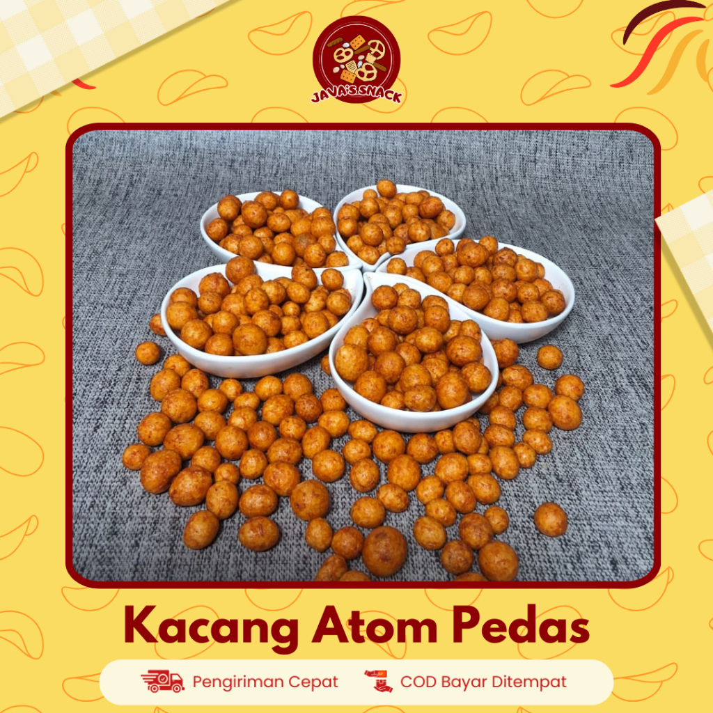 

Java's Snack Kacang Atom Pedas Isi Kacang - Renyah Gurih, Bikin Ketagihan Camilan Kemasan 250gram dan 500gr