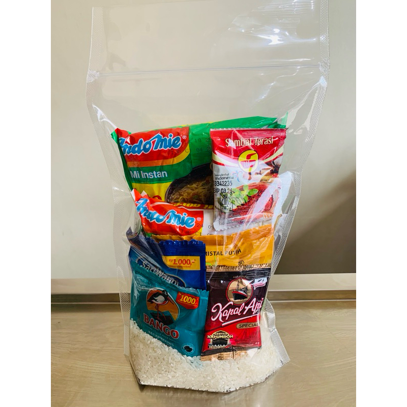 

Paket sembako beras 1/2 liter