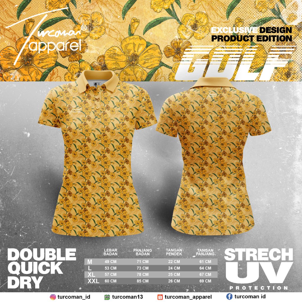 Kaos polo golf wanita dryfit /Baju golf wanita /jersey golf /atasan golf wanita