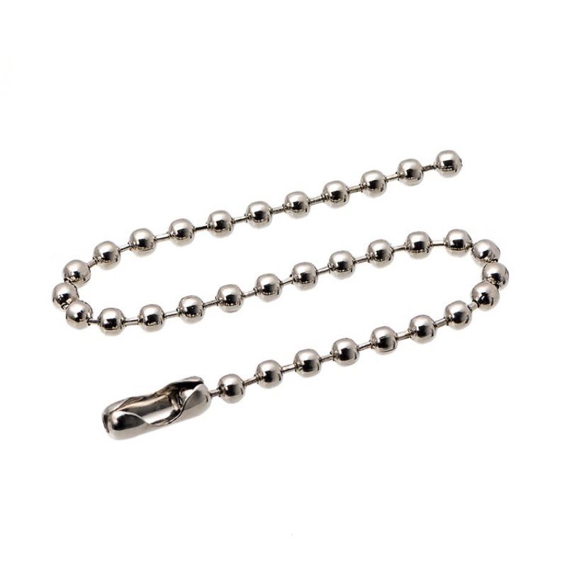 (HFZ) Rantai Kuku / Rantai Biji Lada Silver Gantungan Kunci / Tali Hang Tag / Tali Fashion Souvenir 