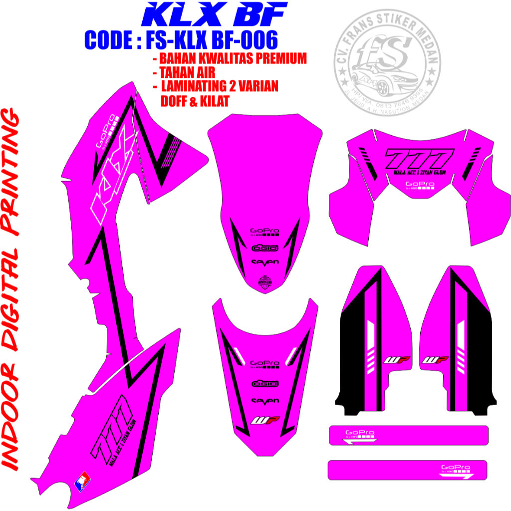 STIKER DECAL FULL KLX BF 150 TAHUN 2015 KODE FS-KLX BF-006 VINYL