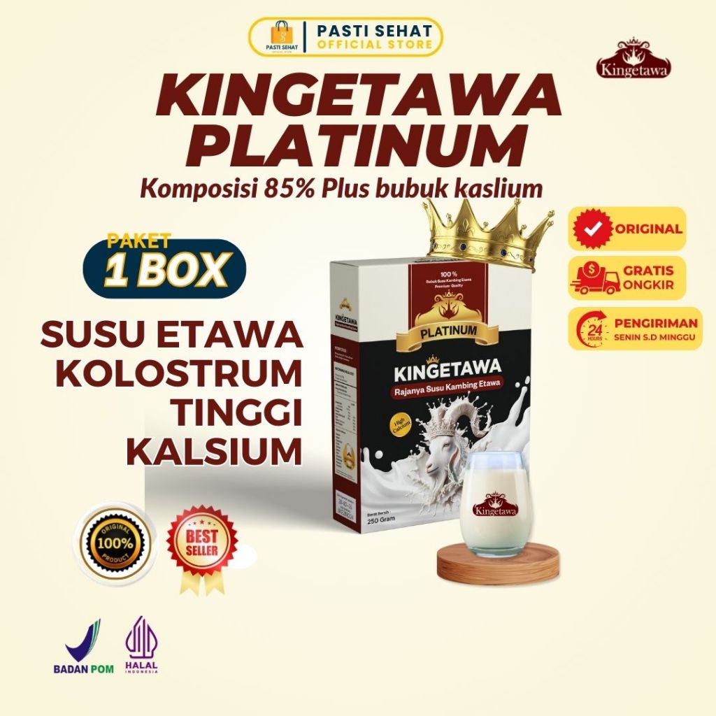 

(Kemasan box) Kingetawa Susu Bubuk Kambing Etawa Premium Untuk Nyeri Sendi dan Sesak Nafas Kemasan