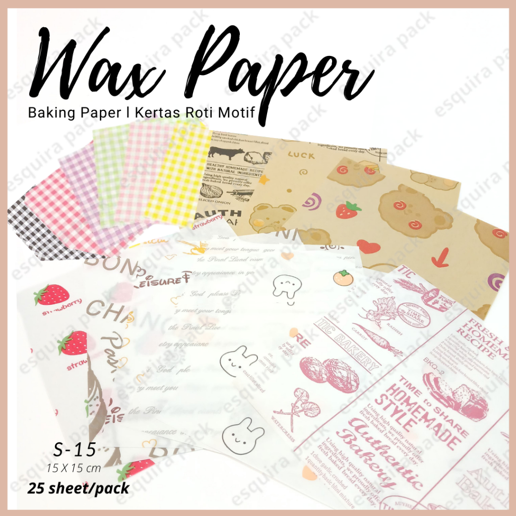 Wax Paper 25 Pcs / Korean Bento Cake Baking Paper Mini S-15