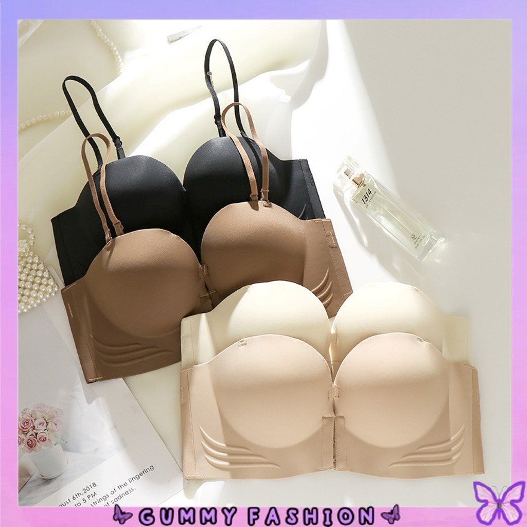 •GUMMY• Bh Bra Wanita Sexy Seamless BR1981 Full Cup Tanpa Kawat Pengait Depan Tali Lepas Pasang
