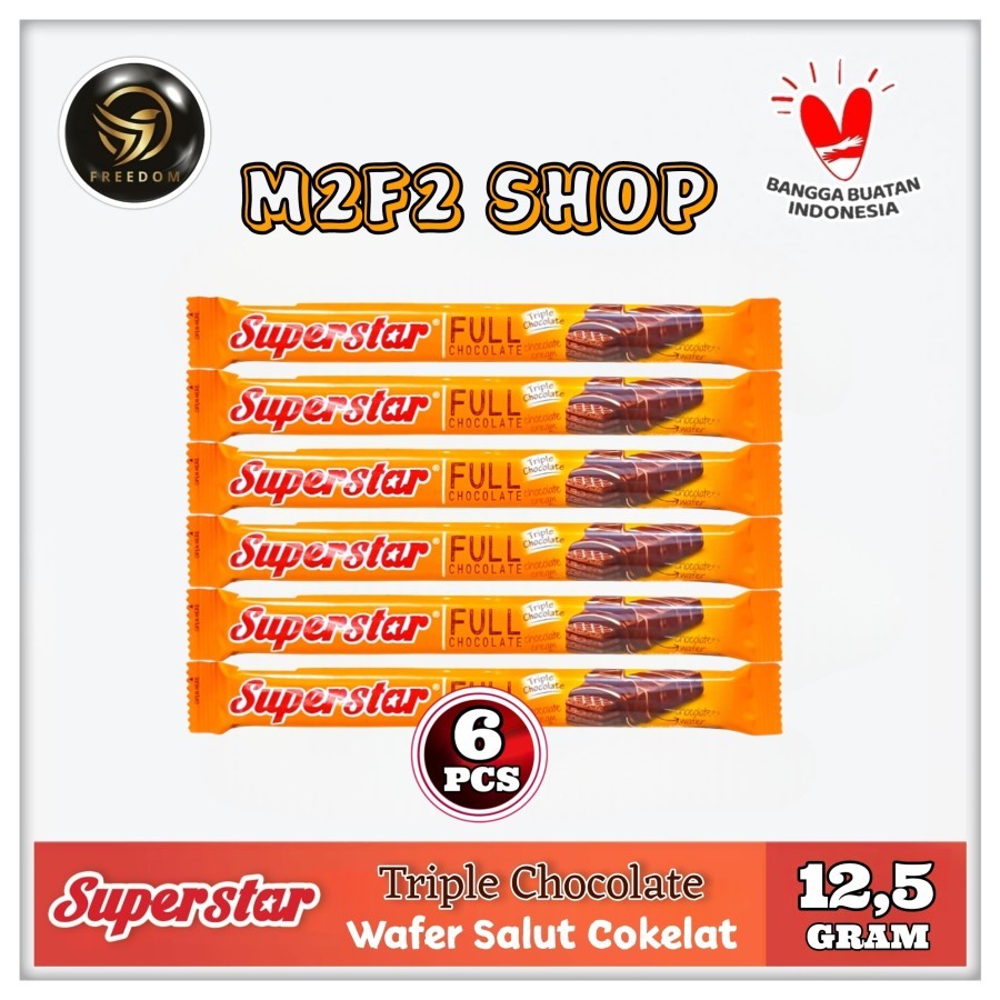 

Wafer Superstar Triple Chocolate | Cokelat - 12,5 gr (Kemasan 6 Pcs)