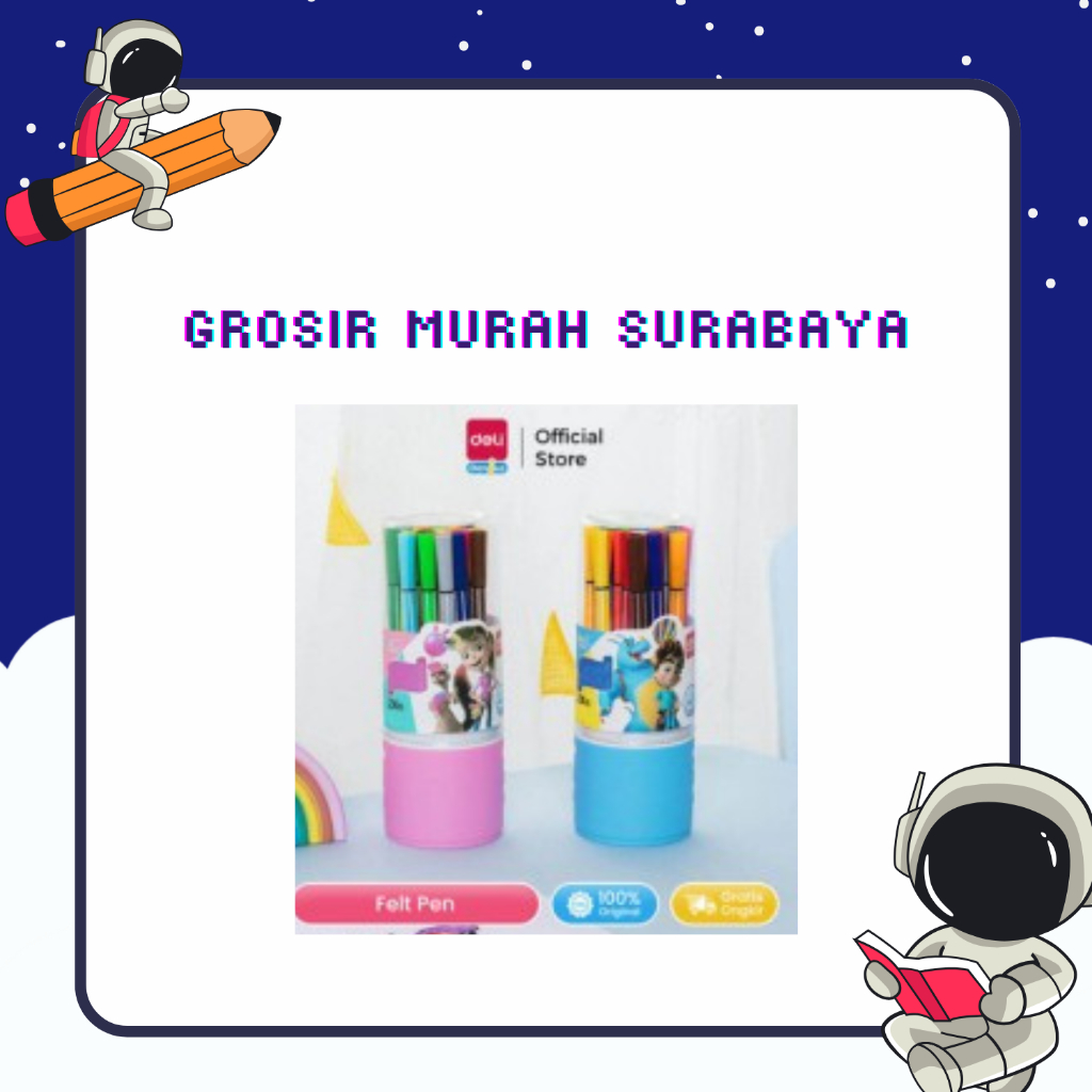 

Deli Felt Pen / Color Marker / Spidol Warna, 12 Warna Hexagonal Mudah Dicuci 7060-12