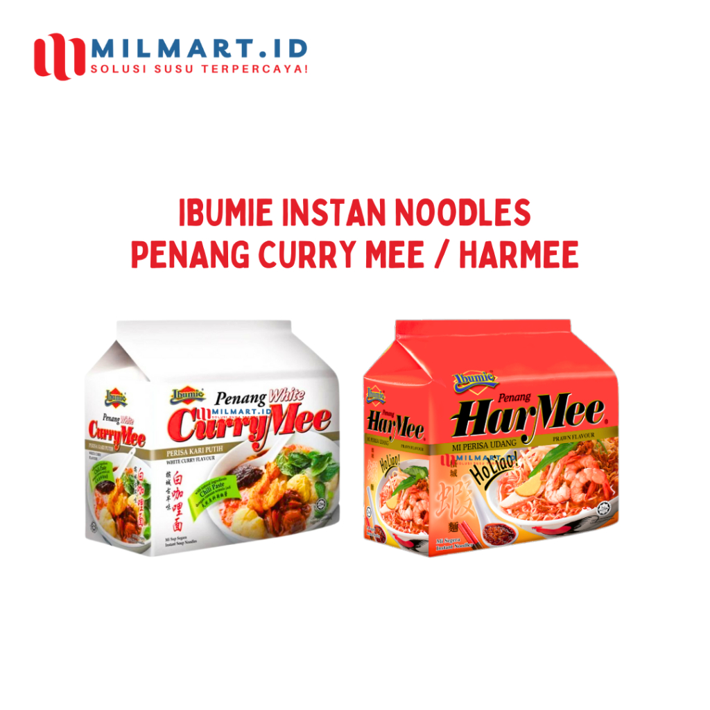 

IBUMIE PENANG WHITE CURRY MEE/HARMEE MIE INSTAN IMPOR NOODLES PRAWN