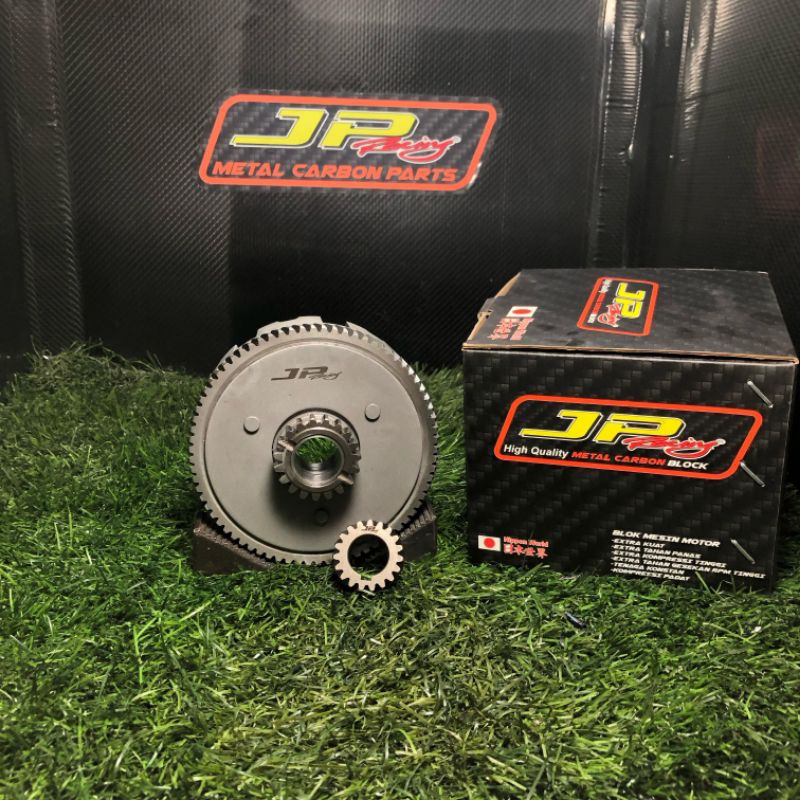 PAKET JP Racing Rumah Kopling bosing metal carbon + Gigi primer kecil 19T STD Yamaha RX King metal c