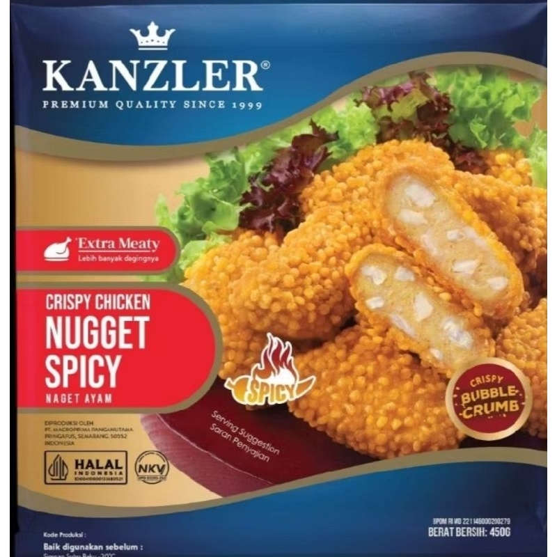 

Kanzler spicy crispy chicken nugget 450 gr / naget krispi pedas