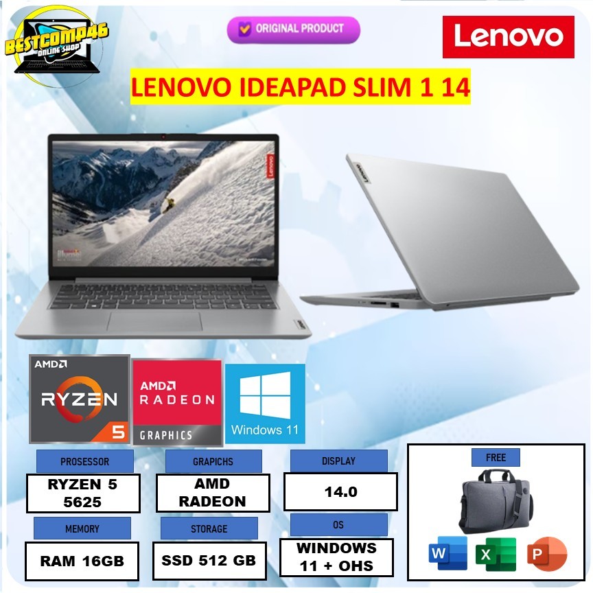 Lenovo Ideapad Slim 1 14 RYZEN 5 5625 16GB 512GB W11+OHS 14.0