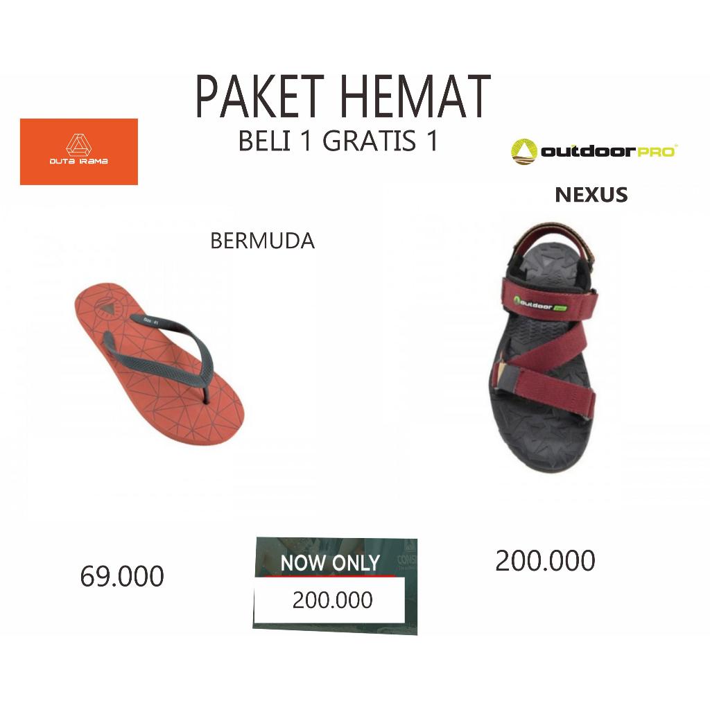 DUTAIRAMA - PAKET HEMAT BELI 1 GRATIS 1 SANDAL OUTDOOR NEXUS + BERMUDA