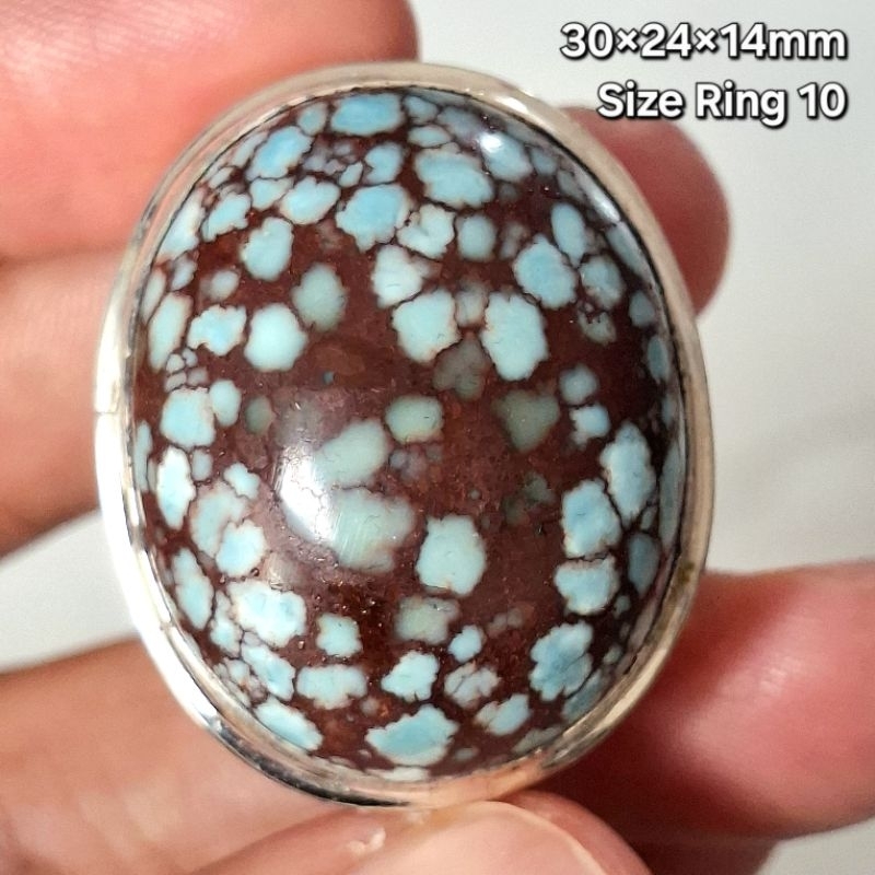 Natural Pirus Mesir Tosca Ceplok Kuro Jenong Jumbo Ring Perak