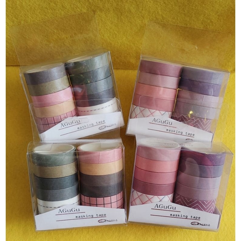 

Washi Tape set isi 10 roll mixed polos dan motif