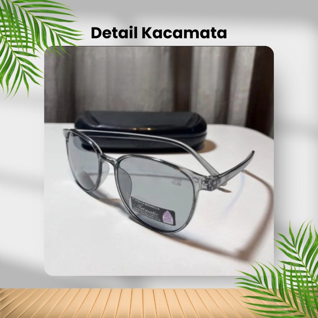 OVAL LENS Kacamata Double Fokus Baca dan Jalan Kaca Mata Baca plus Jalan Pria Wanita Progresif