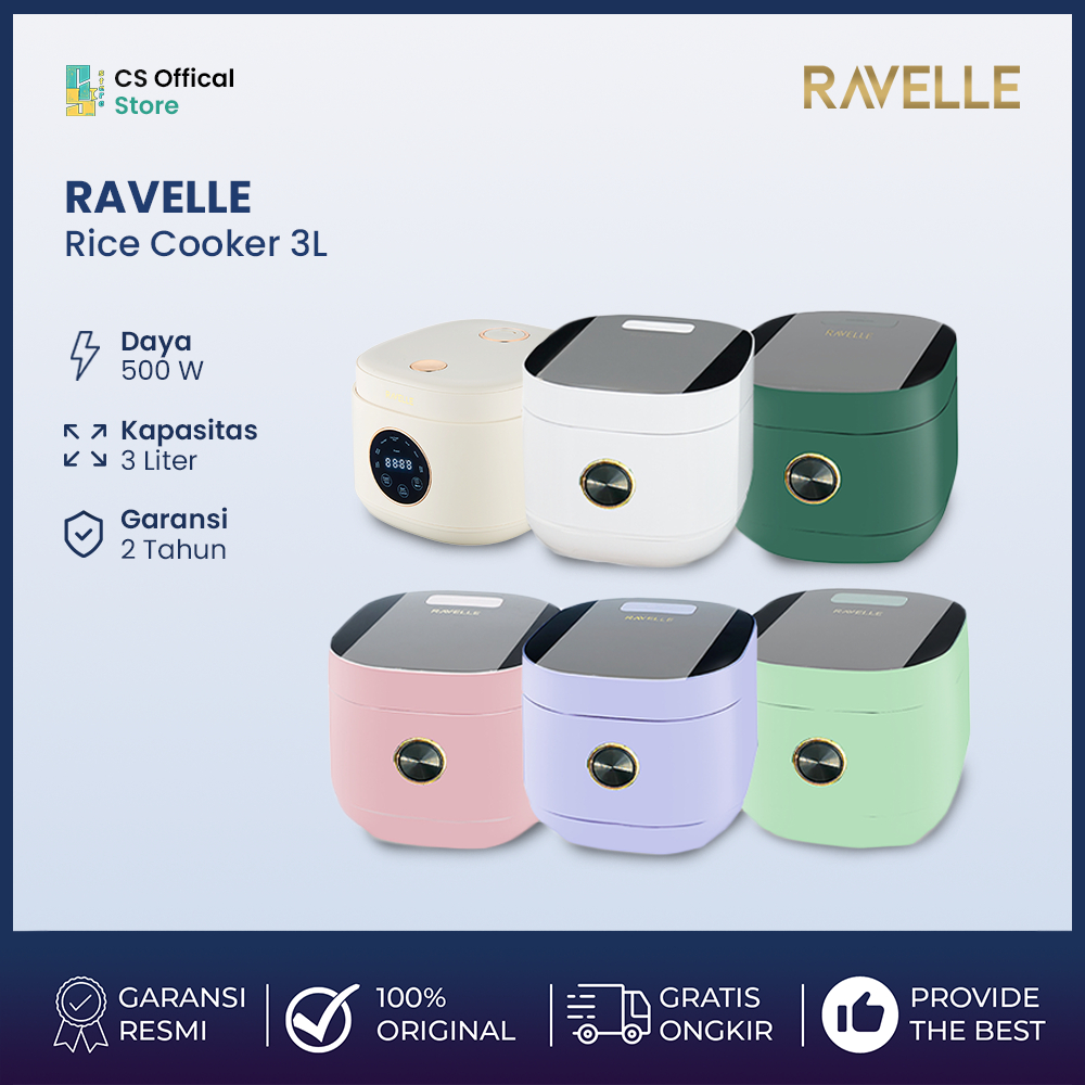 RAVELLE Rice Cooker Digital Low Carbo 3 Liter - Penanak Nasi - Low Watt | Rice Cooker Ravelle Low Ca