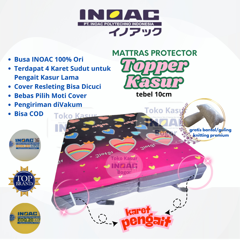 TOPPER KASUR Matras Protector Busa INOAC & YUKATA 10cm