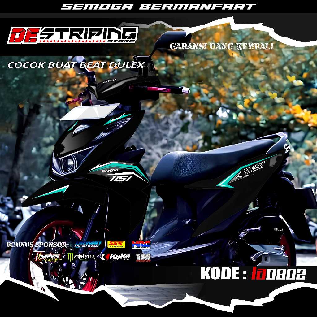 LA0802 Decal Stiker Fullbody Beat All New Deluxe-Street 2020-2023 Full Body Variasi List Simpel Body