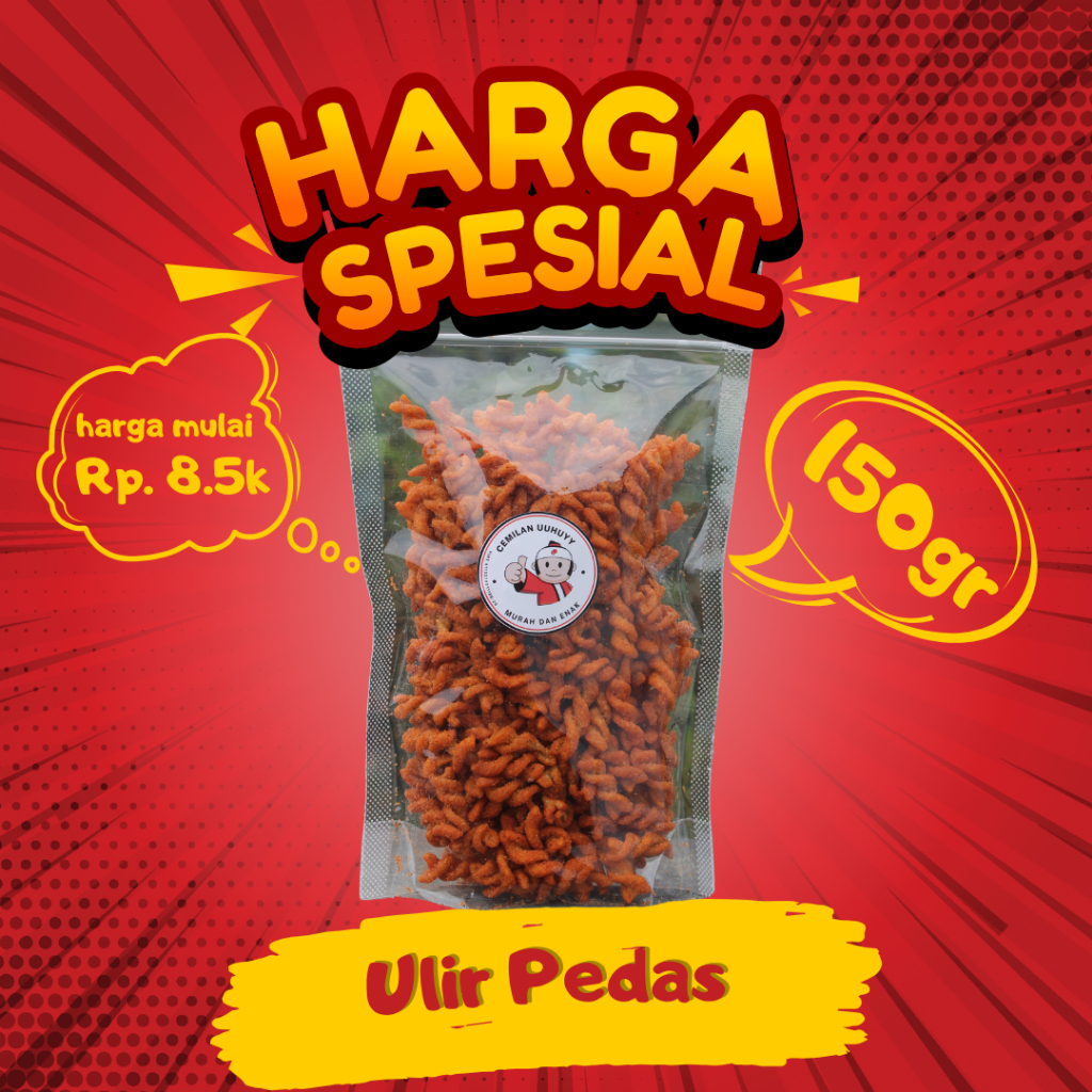 

Ulir Pedas Cemilan Enak Banget Murah dan Bikin Nagih, di Jamin Beli Lagi Nikmat Kriuk Nagih Pol 150gram Pedas Segar Daun Jeruk