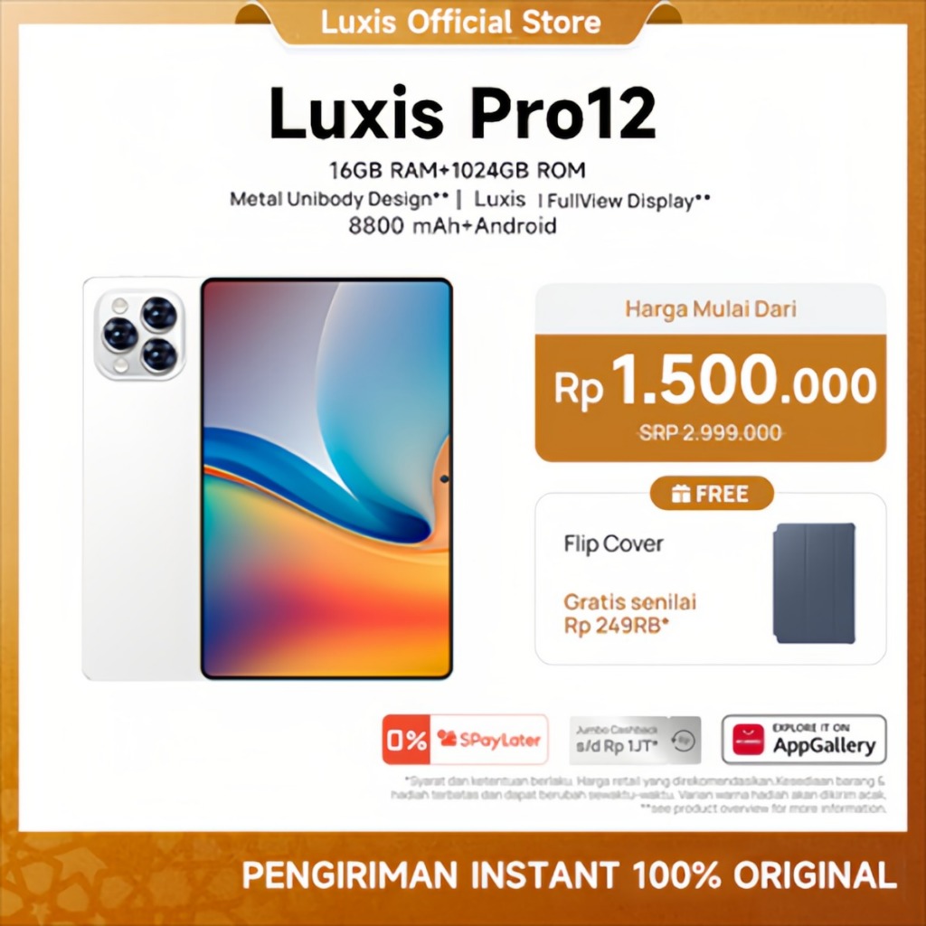 Luxis Tablet Pro12 (16GB+256GB)11.6inch"lPS Screen Tablet Android 12 8800 mAh Dual Sim CardadvanTabl