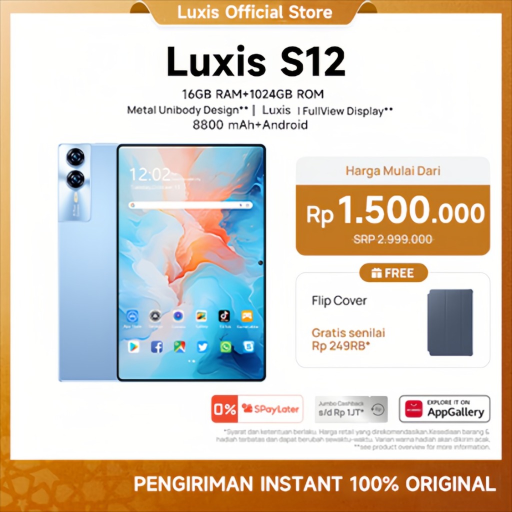 Luxis Tablet S12 (16GB+1024GB)11.6inch"lPS Screen Tablet Android 12 8800 mAh Dual Sim CardadvanTable