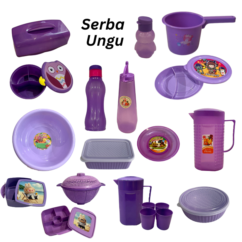 SERBA UNGU Peralatan Rumah Tangga Lunch Box Gayung Botol Kecap Kotak Tisu