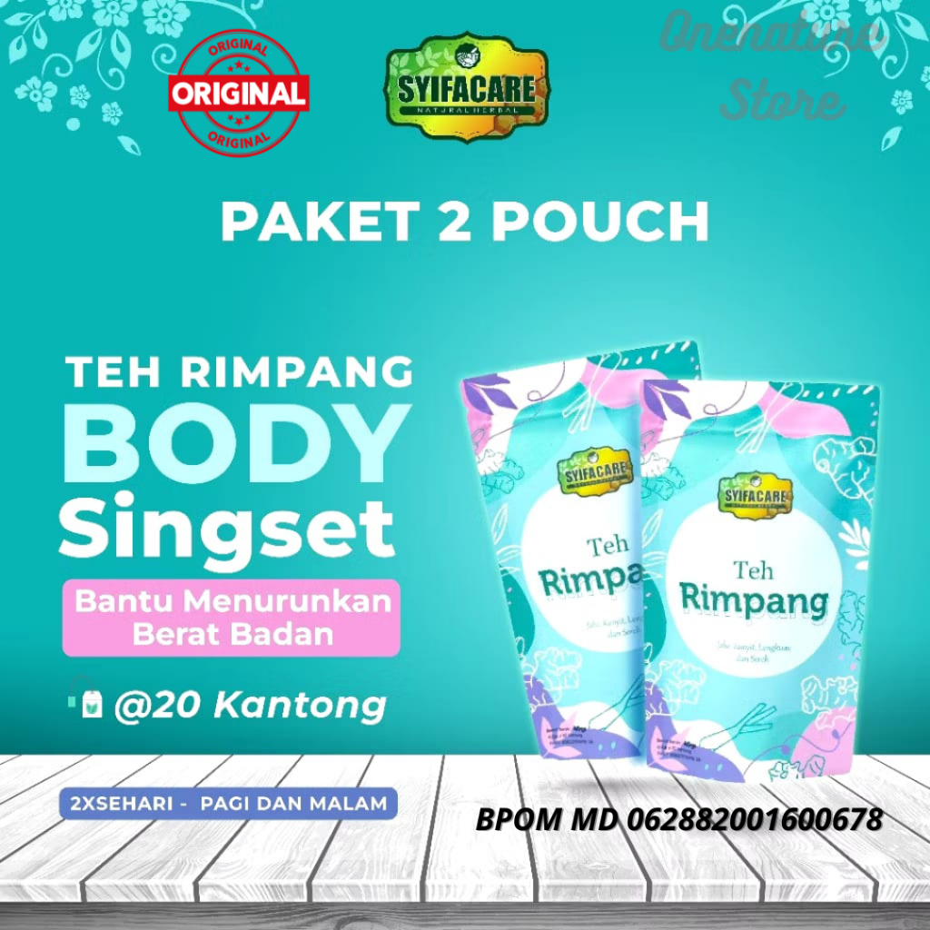 

Paket 2 pouch Teh Rimpang Syifacare Original Body Singset Bantu Turunkan Berat Badan