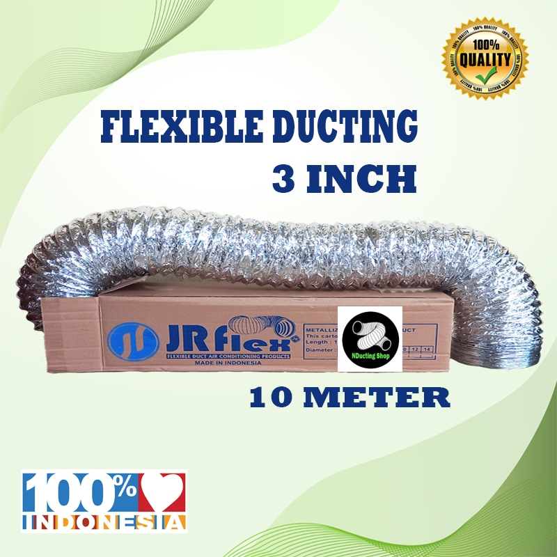 Flexible Ducting 3 inch (10 Meteran) Saluran Udara Hexaust