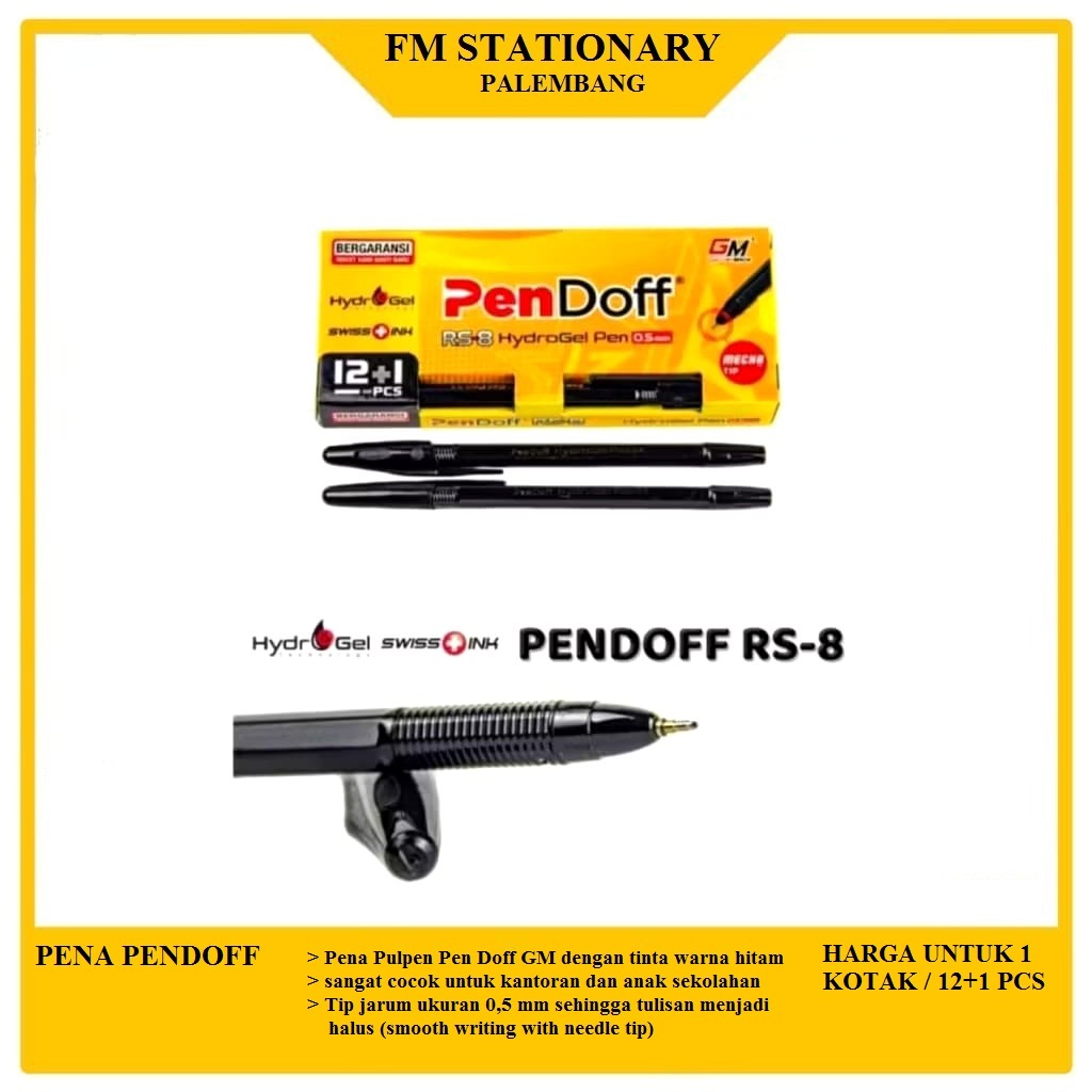 

Pena Pulpen Pen Doff GM RS-8 Hitam (1kotak)