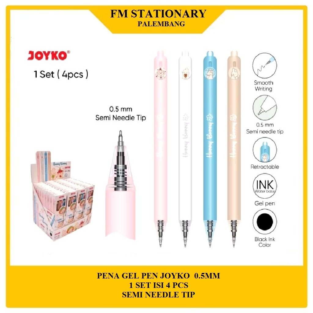 

Pena Gel Pen Joyko Fancy 0.5mm GP-396 (isi 4pcs)