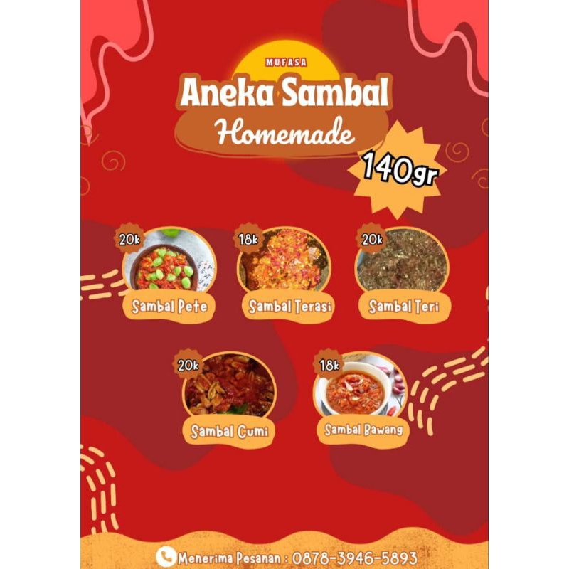 

Aneka Sambal Homemade 130gr